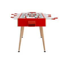 A red Flamingo football table