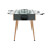 The end side of a grey flamingo football table