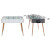 A white and grey flamingo football tables