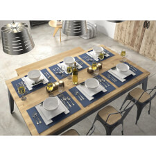 The included dining tops set for dinner.