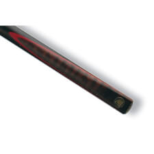 The butt of a Peradon Ruby 2pc Cannon Cue