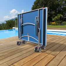 A folded Butterfly Garden Rollaway 5000 Tennis Table