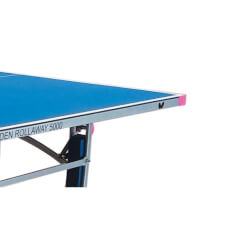 The corner of a Butterfly Garden Rollaway 5000 Tennis Table