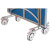 The wheels of a Butterfly Garden Rollaway 5000 Tennis Table