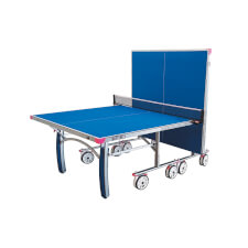 A half folded Butterfly Garden Rollaway 6000 Tennis Table
