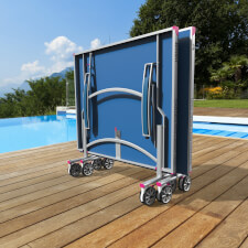 A folded Butterfly Garden Rollaway 7000 Tennis Table.