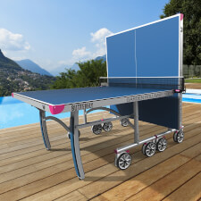 Half folded Butterfly Garden Rollaway 7000 Tennis Table.