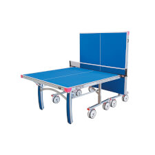 A half folded Butterfly Garden Rollaway 7000 Tennis Table