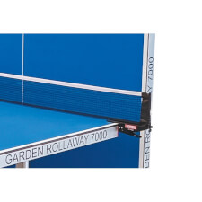 A half folded Butterfly Garden Rollaway 7000 Tennis Table