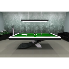 A Flow Slate Bed Pool Table with green cloth