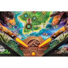 A close up shot of the Stern Jurassic Park LE pinball machine