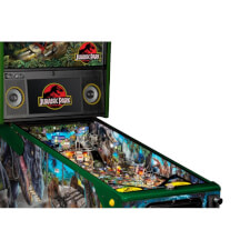 A side shot of the Stern Jurassic Park LE pinball machine