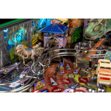 A close up shot of the Stern Jurassic Park LE pinball machine