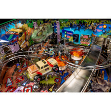 A close up shot of the Stern Jurassic Park LE pinball machine