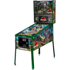 A side shot of the Stern Jurassic Park LE pinball machine