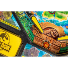 A close up shot of the Stern Jurassic Park Pro pinball machine