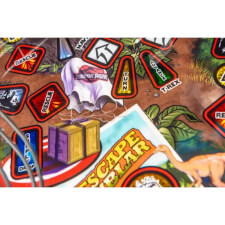 A close up shot of the Stern Jurassic Park Pro pinball machine