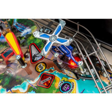 A close up shot of the Stern Jurassic Park Premium pinball machine