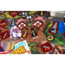 A close up shot of the Stern Jurassic Park Premium pinball machine