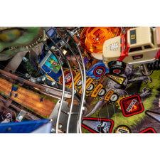 A close up shot of the Stern Jurassic Park Premium pinball machine