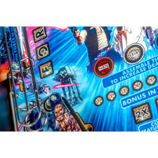 A close up shot of the Stern Star Wars Pin pinball machine
