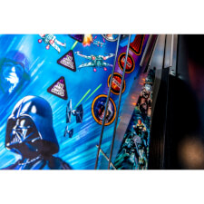 A close up shot of the Stern Star Wars Pin pinball machine