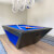 The Rameses table with royal blue cloth