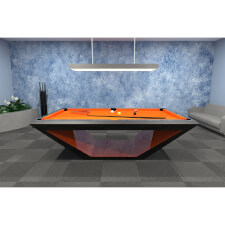 The Rameses Slate Bed Pool table with orange cloth