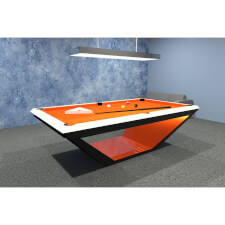 The Rameses Slate Bed Pool table with orange cloth