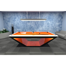 The Rameses Slate Bed Pool table with orange cloth