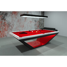 The Rameses Slate Bed Pool table with red cloth