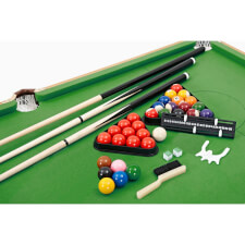Accessories included with the Pureline snooker table.