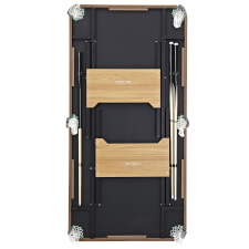 The Pureline snooker table in oak folded.