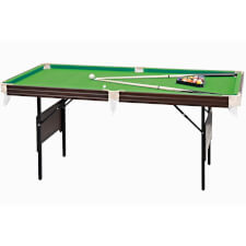 The Pureline snooker table in oak viewed from the side.