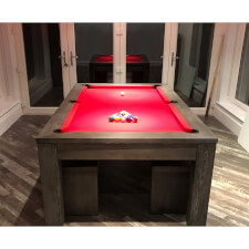 The Pureline Grey Solid Oak With Red Cloth.