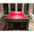 The Pureline Grey Solid Oak With Red Cloth.