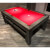 The Pureline Lux Grey Solid Oak Slate Bed Pool Table With Red Cloth.