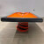 The Black Everest Slate Bed Pool table with orange cloth instaled.