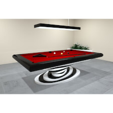 A Black Everest Slate Bed Pool table with red cloth