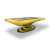 A yellow Everest Slate Bed Pool table with grey cloth