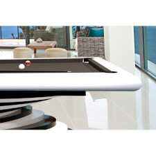The side of an Everest Slate Bed Pool table