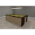A brown Fusion Slate Bed Pool table with yellow cloth