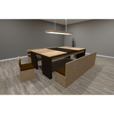 A brown Fusion Slate Bed Pool table with a table top