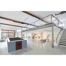 A white Fusion Slate Bed Pool table with grey cloth