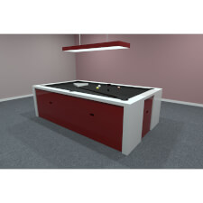 A white Fusion Slate Bed Pool table with grey cloth