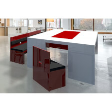 The legs of a Fusion Slate Bed Pool table