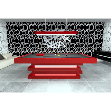 A red Manhattan Slate Bed Pool table with grey cloth