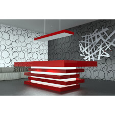 A red Manhattan Slate Bed Pool table with grey cloth