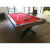 The Texas II Pool Table With Red Cloth From A Corner.