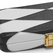 The Peradone Black And White Blawfi FD Leather Cue Case.